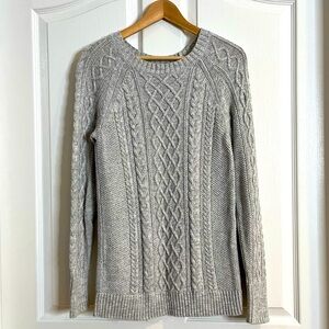 GAP Women’s Knit Sweater Long Sleeve Cotton Ribbing Round Neck Gray Size Small